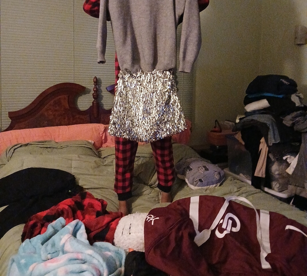 Silver Sequin Skirt